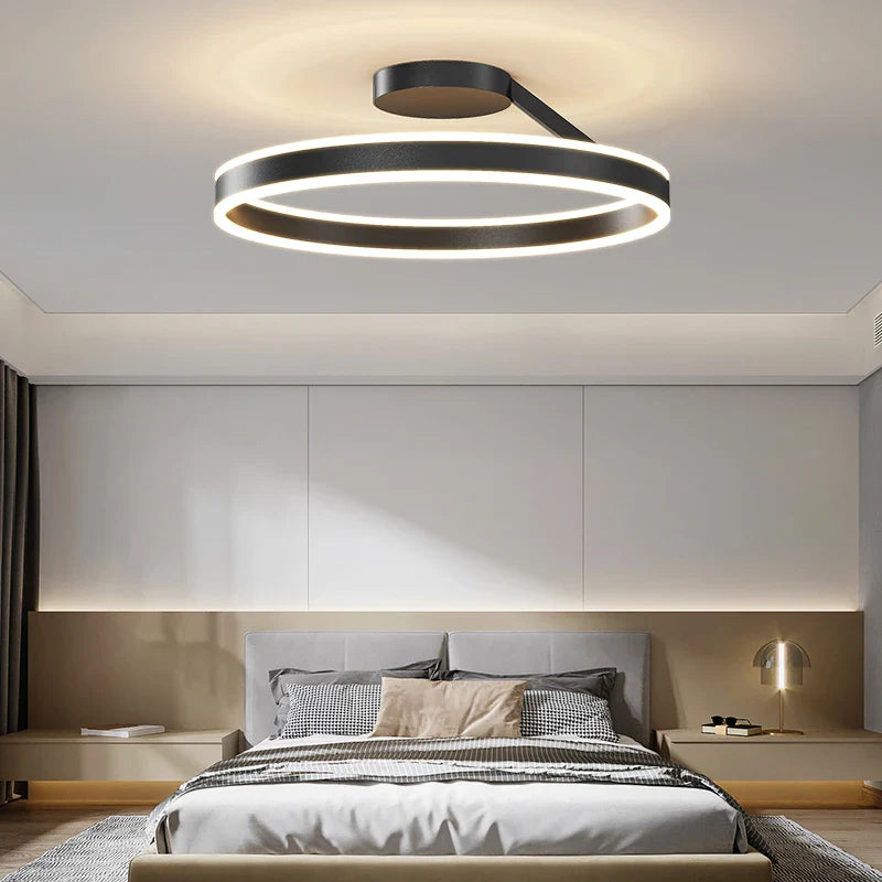 Afralia™ Modern Ring LED Ceiling Light for Bedroom and Living Room