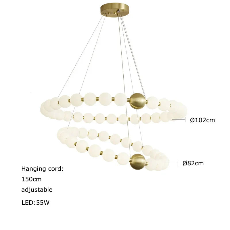 Afralia™ Love Gold Chrome Chandelier LED Suspension Lighting for Dinning Room