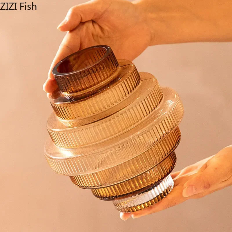 Afralia™ Tower Glass Vase Hydroponics Flowers Pots Modern Desk Floral Arrangement Decor