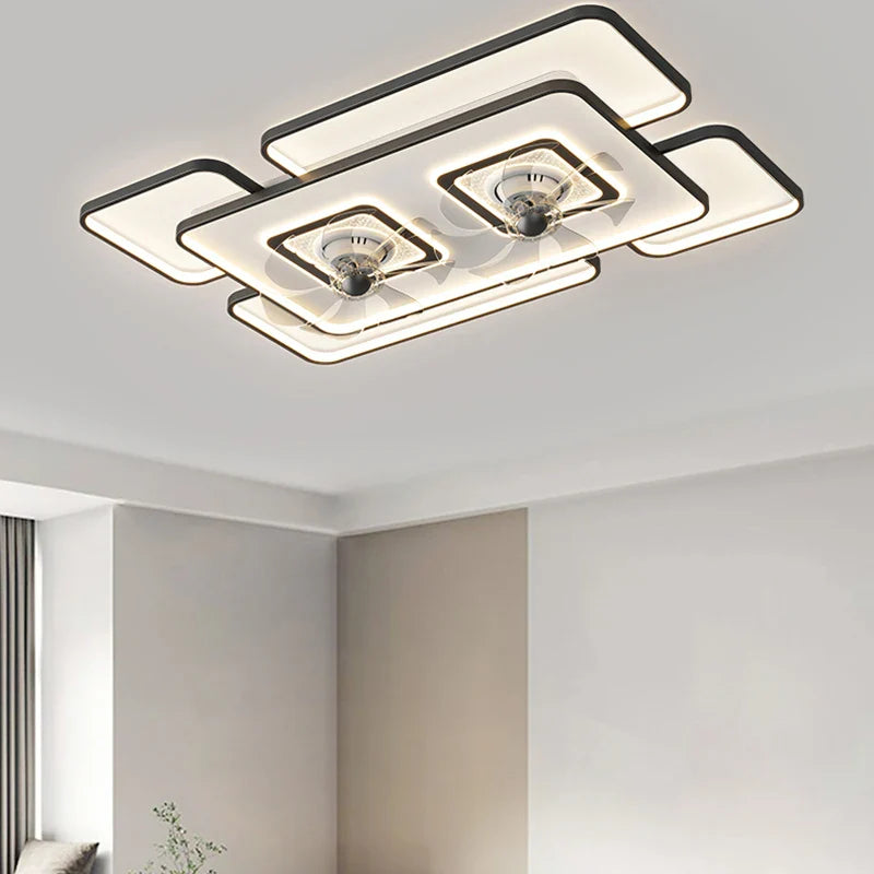 Afralia™ Modern Ceiling Fan with LED Light & Remote Control for Bedroom & Living Room