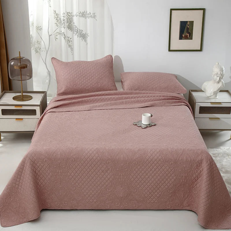 Afralia™ Cotton Quilted Embroidered Bedspread Set