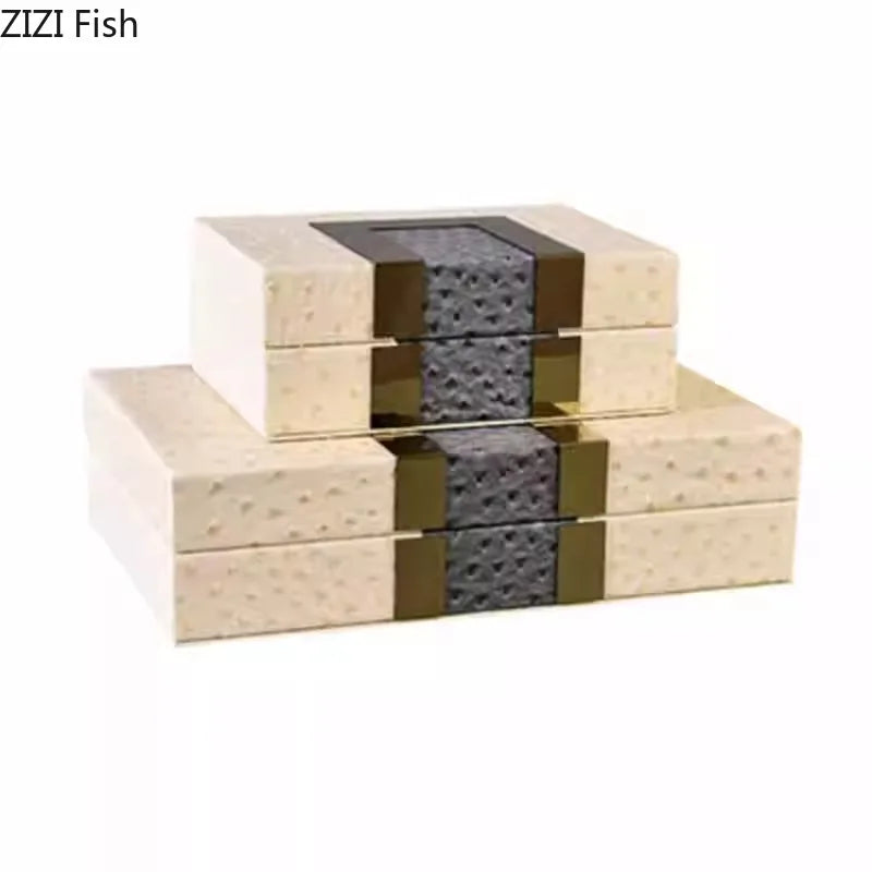 Afralia™ Leather Jewelry Boxes Wood Cosmetic Jars Jewelry Storage Jar