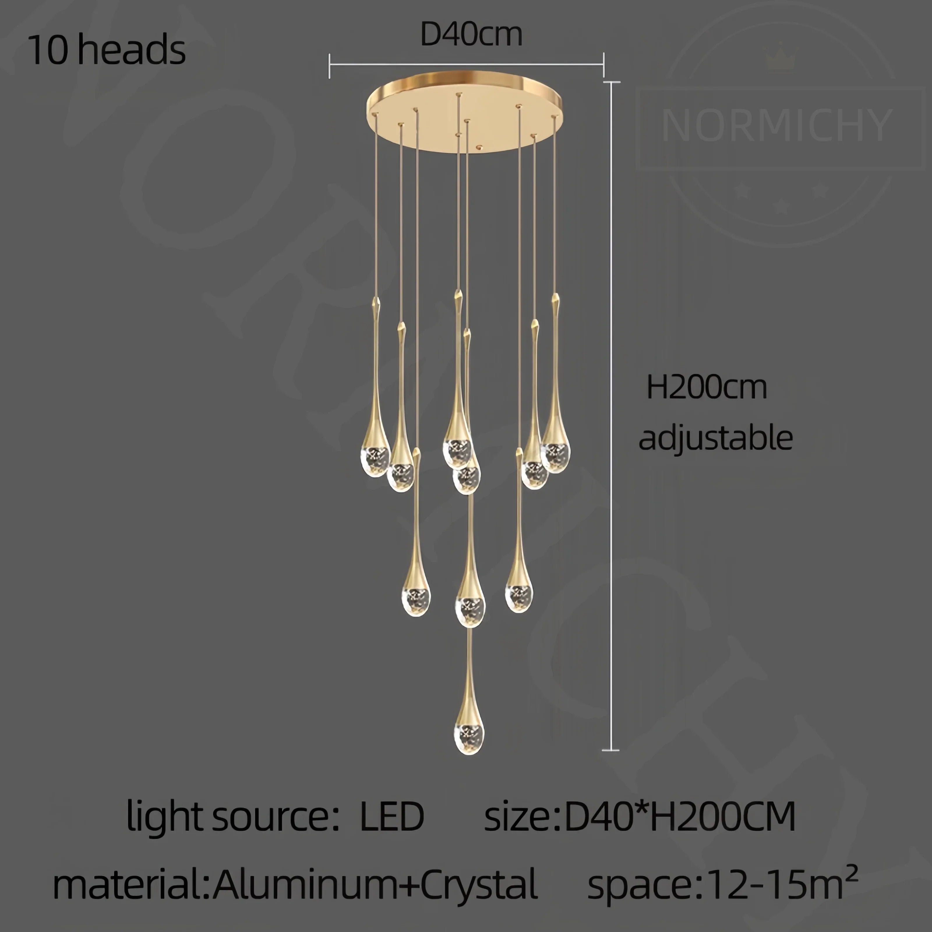 Afralia™ Golden Black Crystal Chandelier for Dining Room, Bedroom, and Living Room