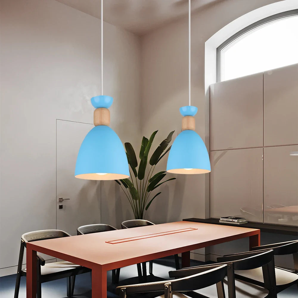 Afralia™ Blue Nordic Pendant Lights E27 Modern Hanging Lamps for Living Dining Kitchen