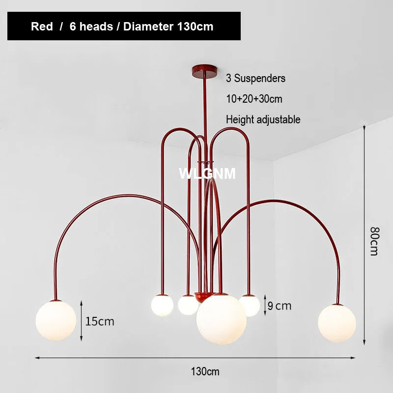 Afralia™ Glass Ball Chandelier: Modern Living Room Dining Kitchen Ceiling Light Fixtures