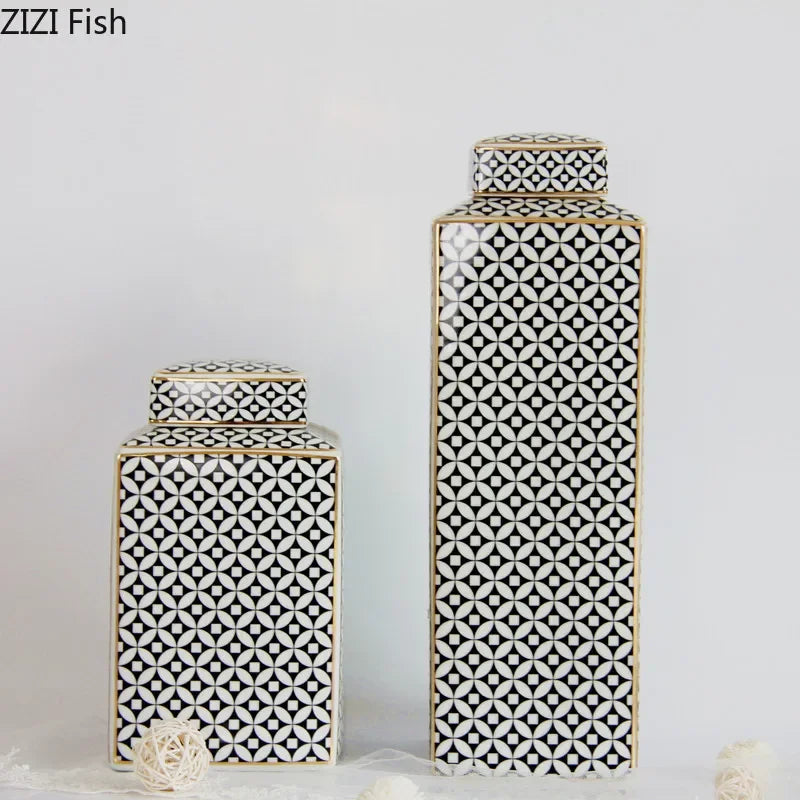 Afralia™ Handmade Ceramic Storage Jar with Lid for Tea, Spices, Home Decor