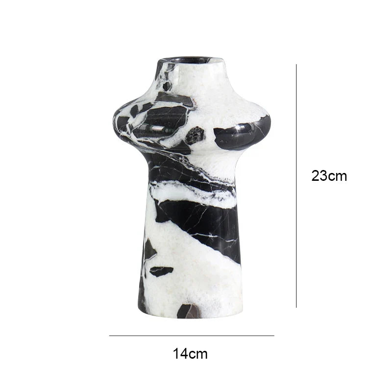 Afralia™ Noir Grand Antique Marble Vase for Modern Home Décor