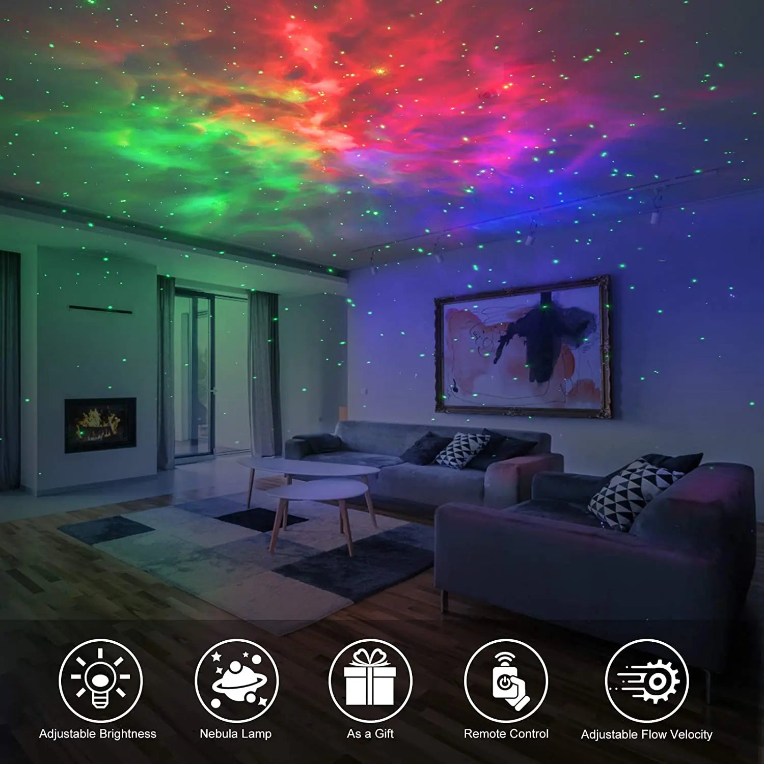 Afralia™ Dynamic Galaxy Star Projector Light for Bedroom Games Room Party