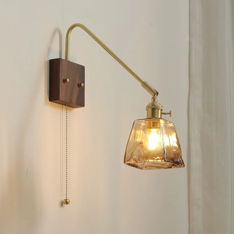 Afralia™ Nordic LED Wall Lamp Pull Chain Switch for Living Room Bedroom Corridor