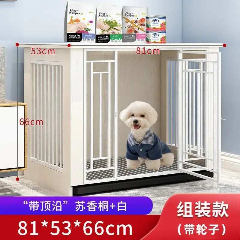 Afralia™ Large Wood Dog Cage House | Indoor Solid Wooden for Big Dogs