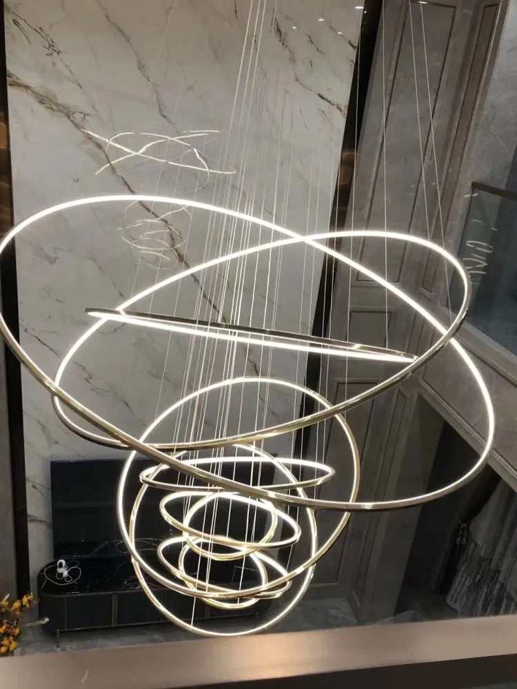 Afralia™ Stainless Steel Ring Pendant Light Modern Minimalist Chandelier