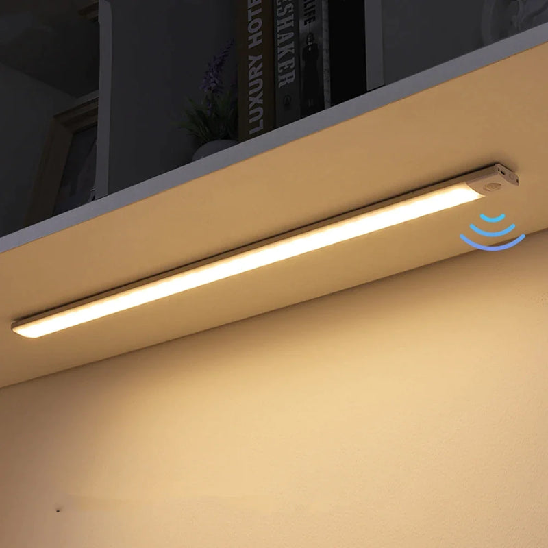 Afralia™ Wireless LED Motion Sensor Cabinet Light - USB Rechargeable Ultra-Thin Kitchen Wardrobe Lighting