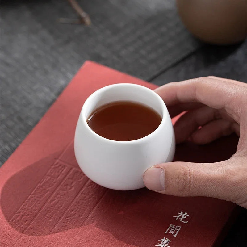 Afralia™ Ceramic KungFu Tea Cup Small Coffee Cups Porcelain Teacup Pottery Water Cup