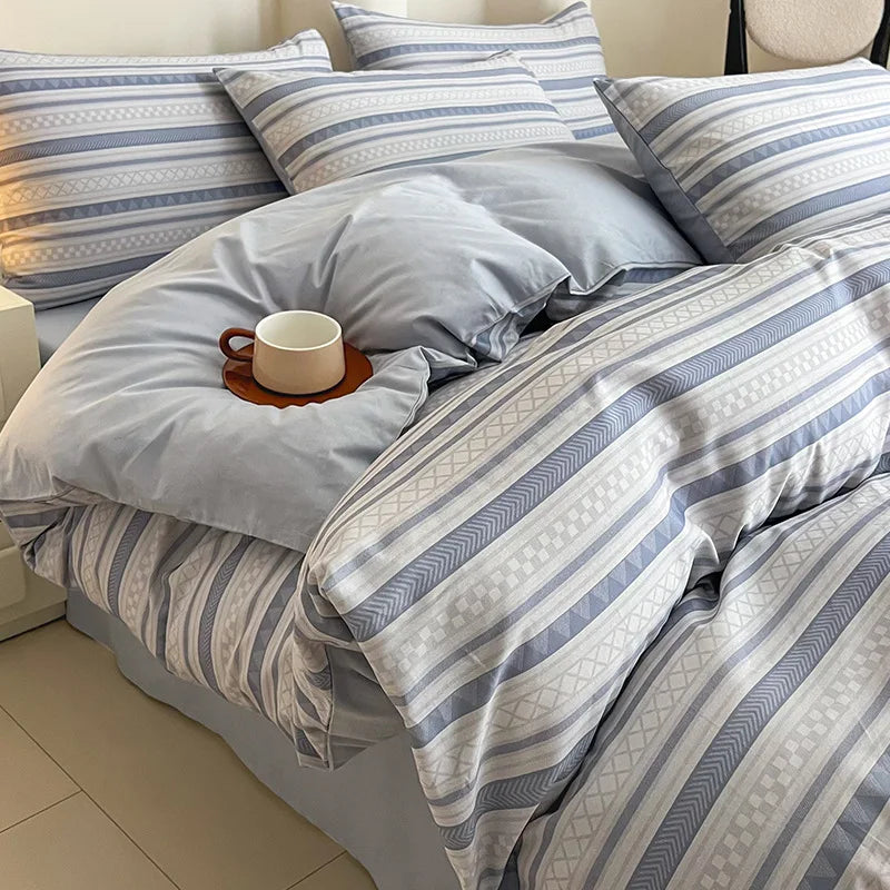 Afralia™ Geometric Print 100% Cotton Bedding Set for All Seasons