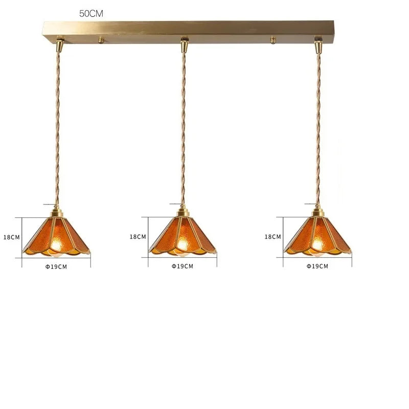 Vintage Pendant Lamp for Bedroom Bar Cafe Glass Copper LED Pendant Lights by Afralia™