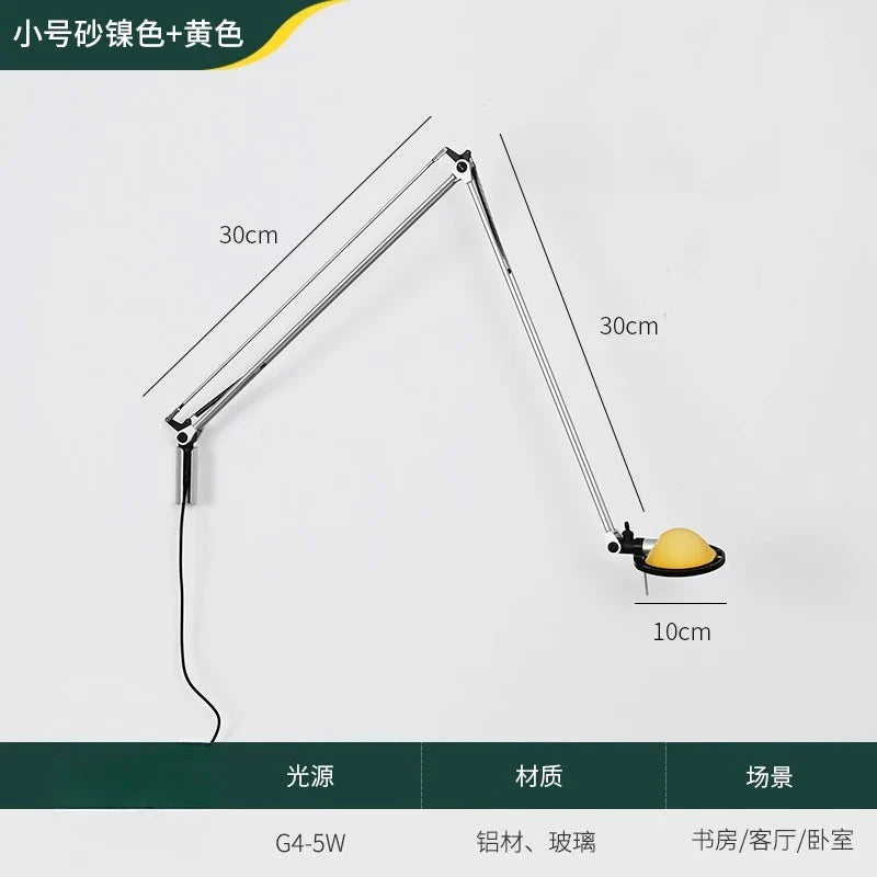 Afralia™ Medieval Rocker Arm Wall Lamp LED G4 Nordic Designer Adjustable Bedside Reading
