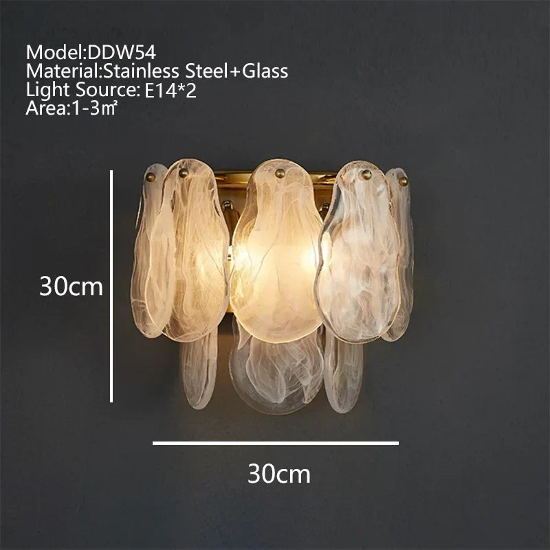 Afralia™ Cloudy Glass Chandeliers: Modern LED Lustre Indoor Lighting for Living Room Décor