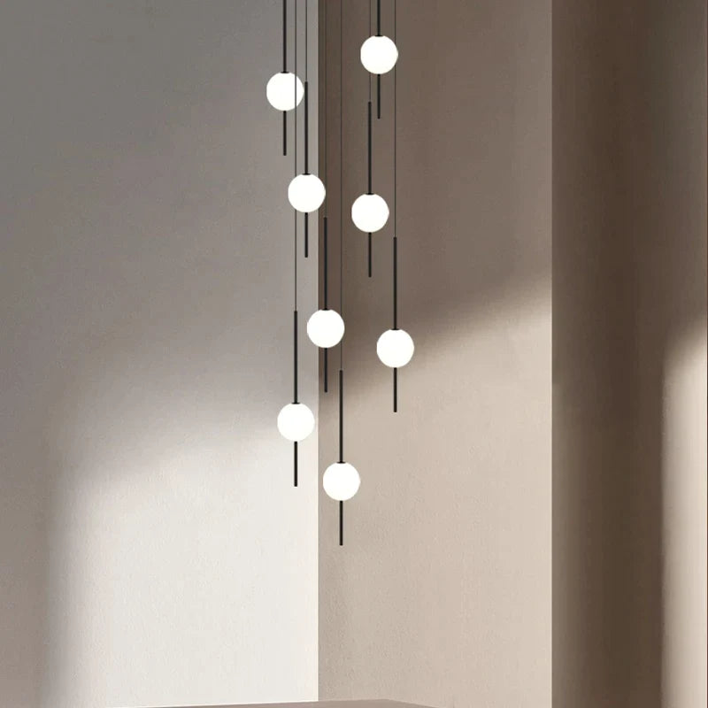 Afralia™ Creative LED Chandeliers: Luxurious Design for Living Rooms, Large Lighting Fixtures for Staircases