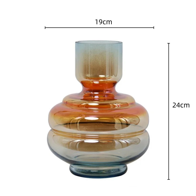Afralia™ Gradient Glass Vase for Stylish Flower Arrangements and Home Decor