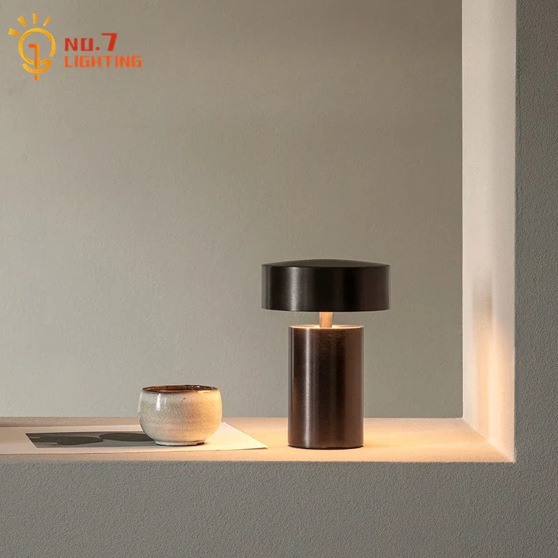 Afralia™ Mushroom Table Lamp Touch Switch USB Charging Wireless Modern Desk Light
