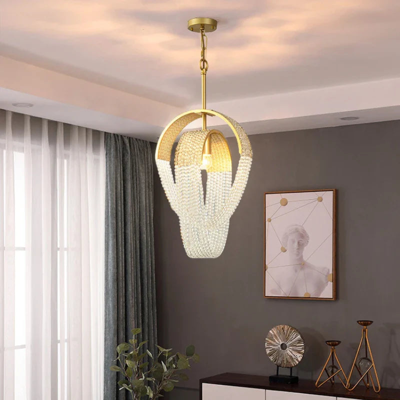 Afralia™ Tassel Crystal Chandelier: High-end LED Lighting for Dining Room & Bedroom