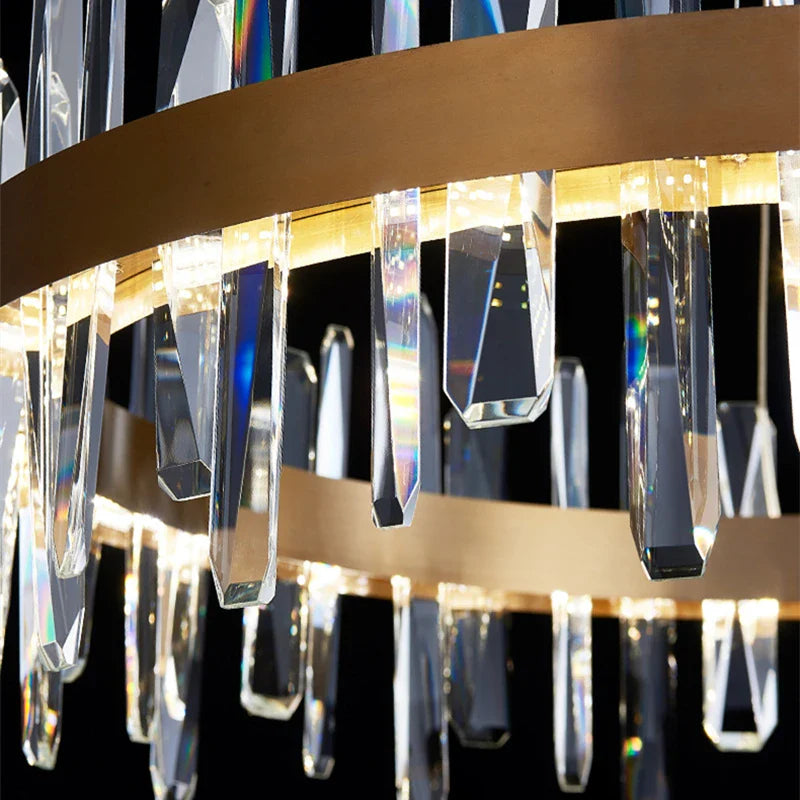 Afralia™ K9 Luxury Pendant Chandelier, LED Indoor Lighting for Kitchen, Living Room, Bedroom