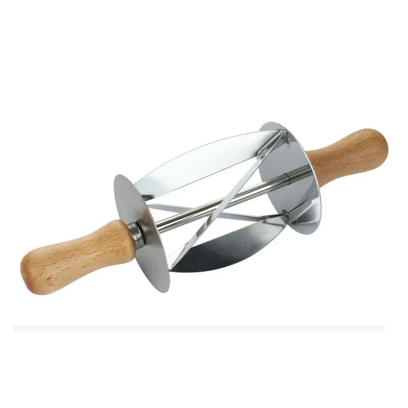 Afralia™ Croissant Dough Cutter: Stainless Steel Handle, Pastry Wheel Knife for Baking
