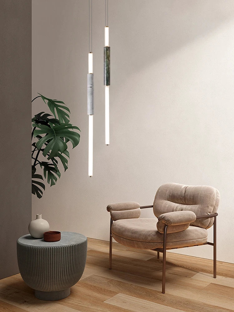 Afralia™ Marble Aesthetic Lamp Pendant Light: Dimmable Living Room Ceiling Decor