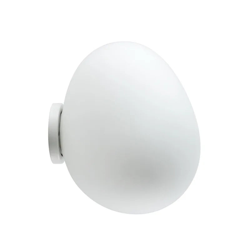 Afralia™ White Glass Ball LED Wall Sconce: Modern Nordic Indoor Lamp for Living Room, Bedroom.