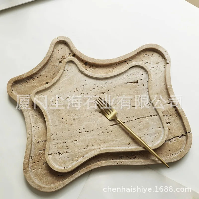 Afralia™ Wabi-Sabi Tray: Creative Irregular Fruit Plate, Premium Home Decor & Desktop Storage