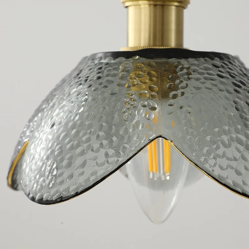 Afralia™ Glass Copper LED Hanging Light: Nordic Pendant Lamp, Living Room Bedroom Coffee Knob Switch