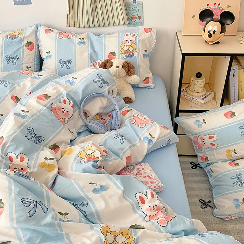 Afralia™ Cloud Cotton Printed Bedding Sets | Super Soft Quilt Set for School Home Twin King