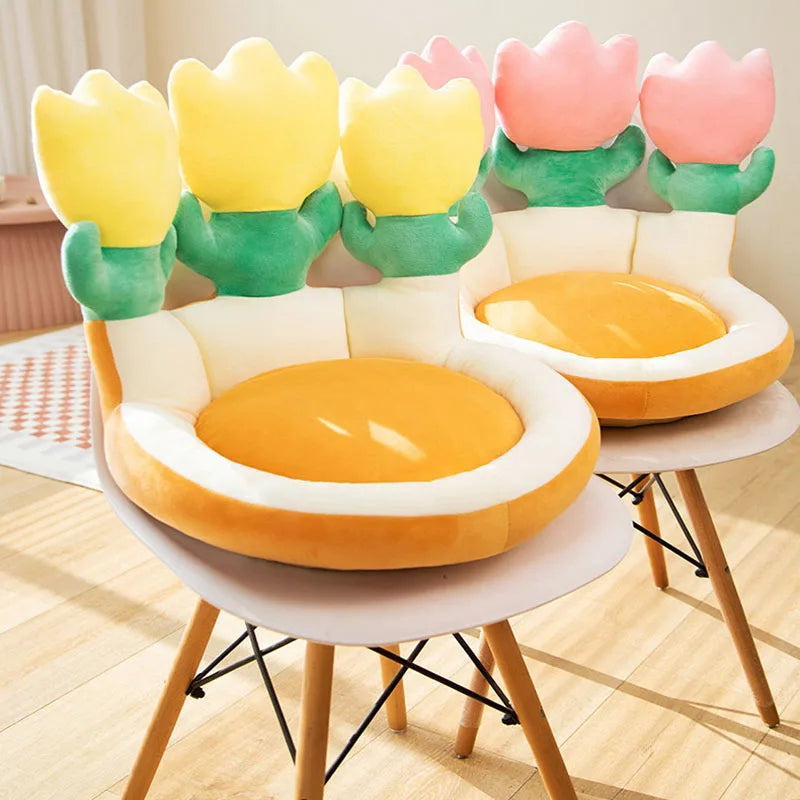 Afralia™ Plush Chair Cushion with Backrest for Comfortable Sitting Experience