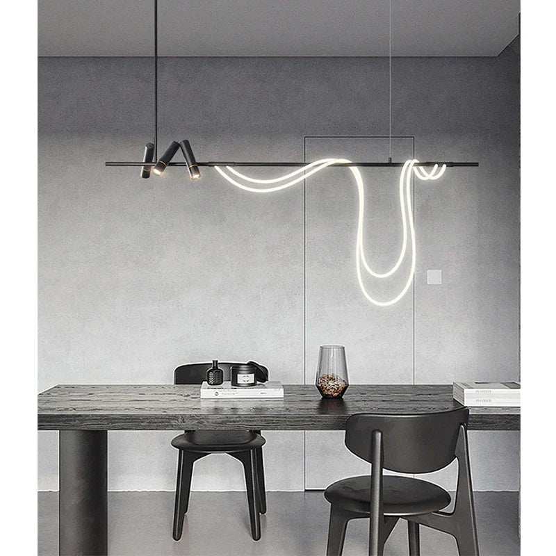 Afralia™ Nordic Arc LED Chandelier - Designer Spotlight Desk Lamp