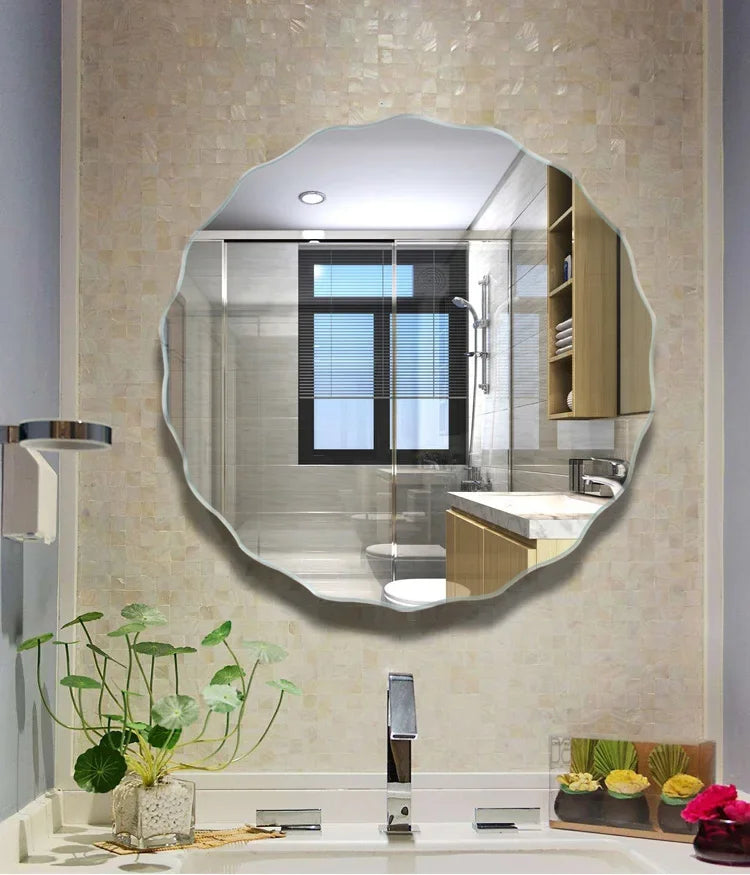 Afralia™ Heart-shaped Acrylic Shatterproof Wall Mirror Decor for Bedroom, Living Room