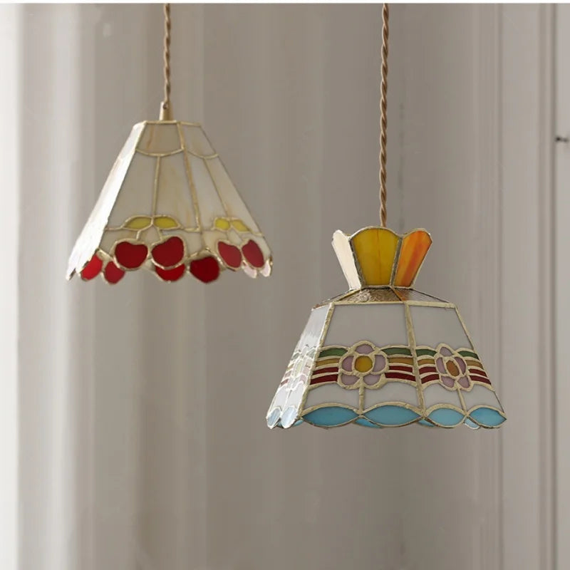 Afralia™ Flower Glass Pendant Light: Colorful Nordic Modern Hanging Lamp for Kitchen, Cafe, Dining Room