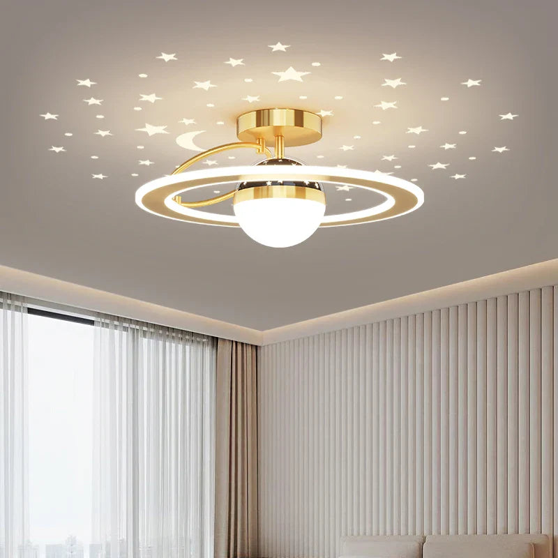 Afralia™ Starry Sky White Luster Chandelier Bedroom Lamp for Home Decor