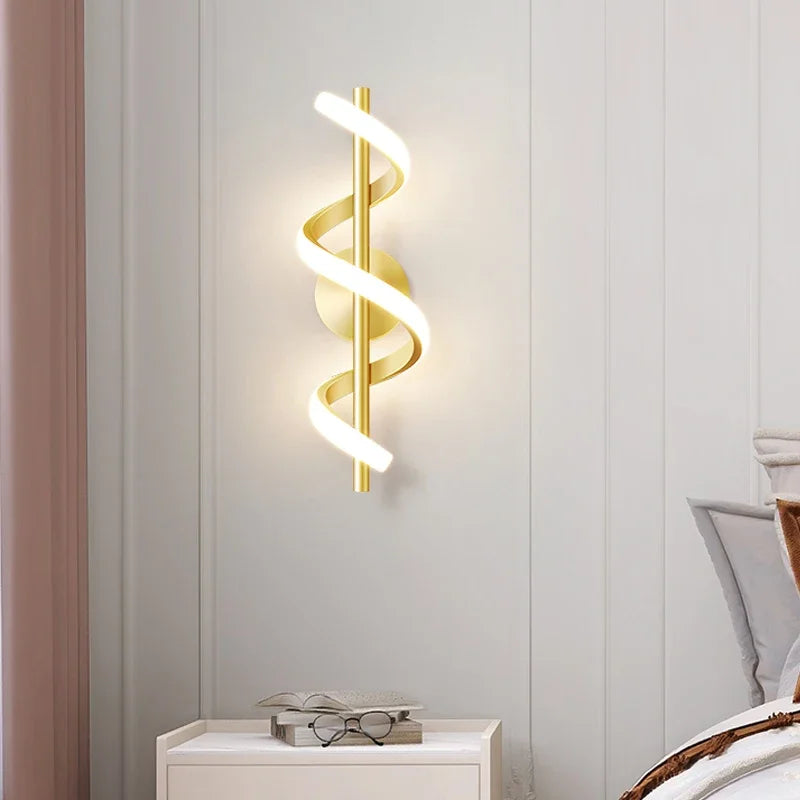 Afralia™ Modern LED Wall Lamps - Spiral Modeling Sconce