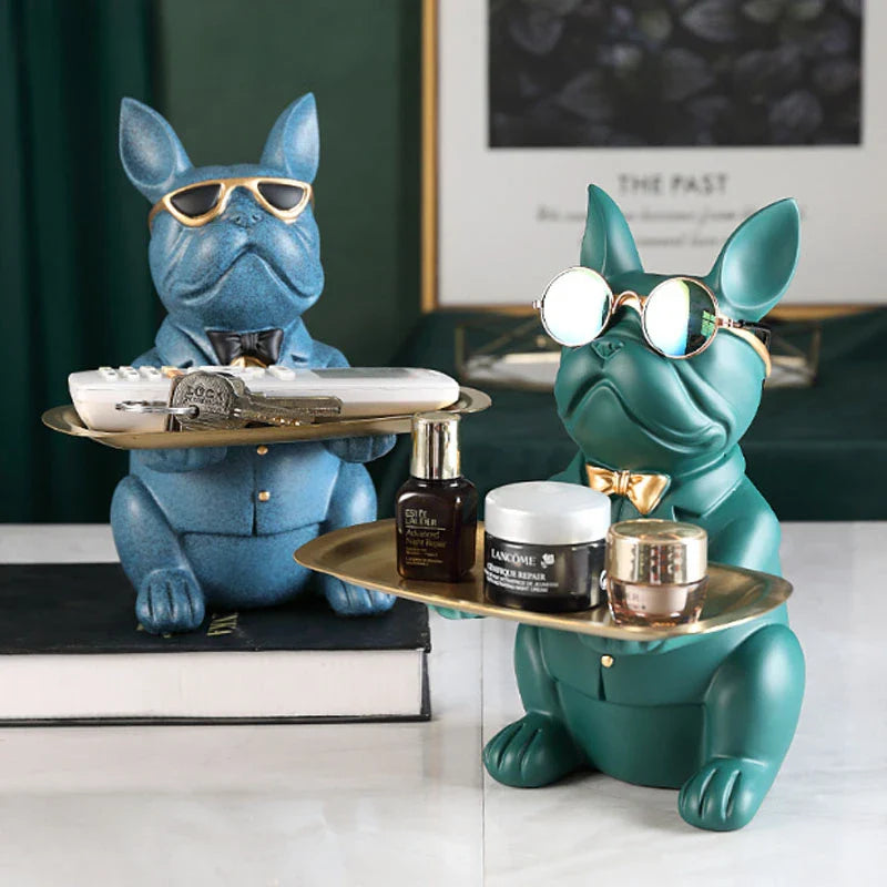 Nordic French Bulldog Sculpture by Afralia™: Key Storage Table Decor & Jewelry Holder