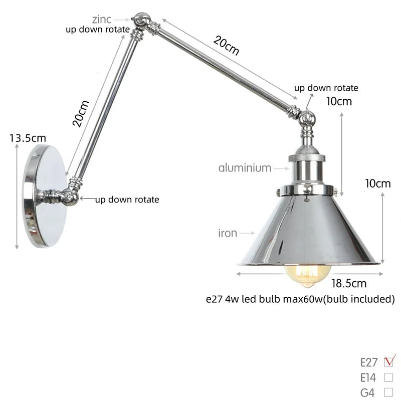 Afralia™ Vintage White LED Wall Sconce Stair Light Fixture with Pull Chain Switch