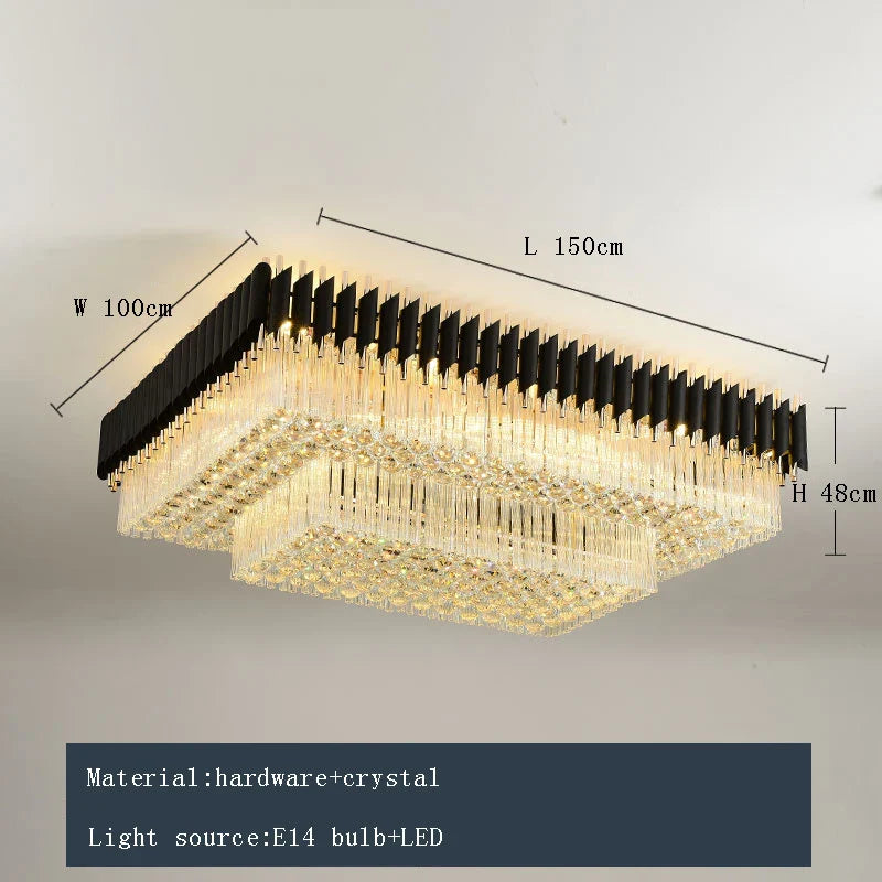 Afralia™ Luxury Nordic LED Rectangular Ceiling Light for Living Room