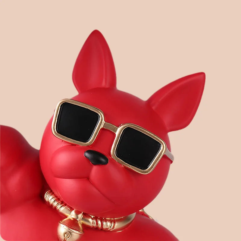 Afralia™ Bulldog Tray: Modern Resin Sculpture for Home Decor, Fruit/Key/Candy Storage