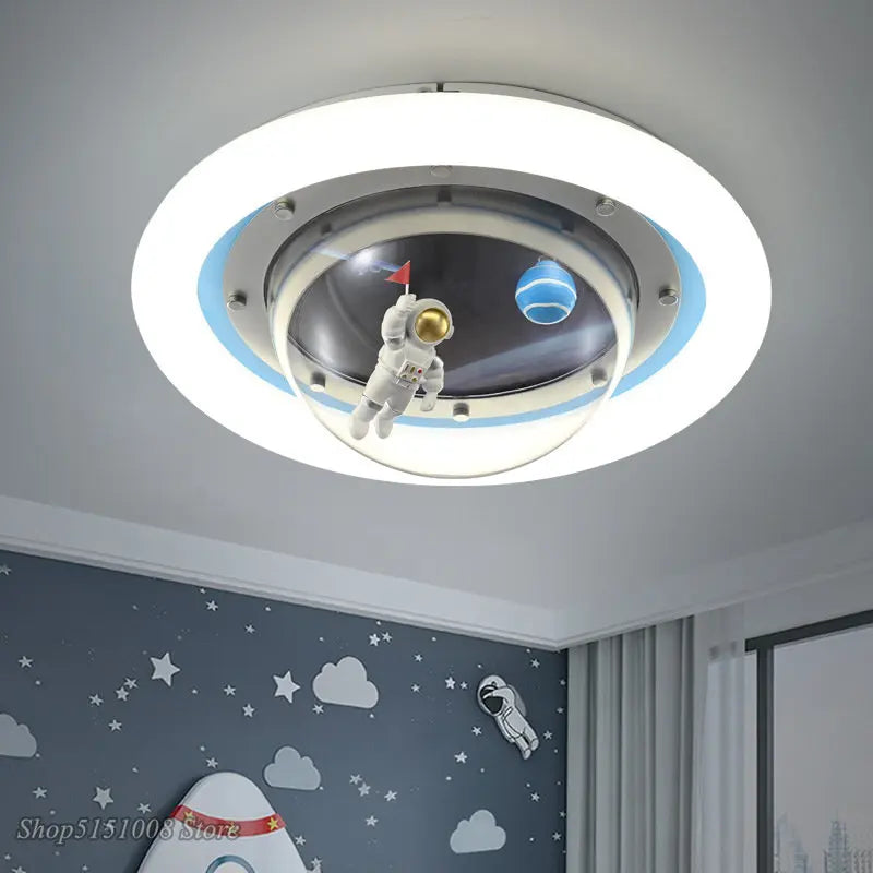 Afralia™ Astronaut Spaceman Planet Kids Room Ceiling Lamp