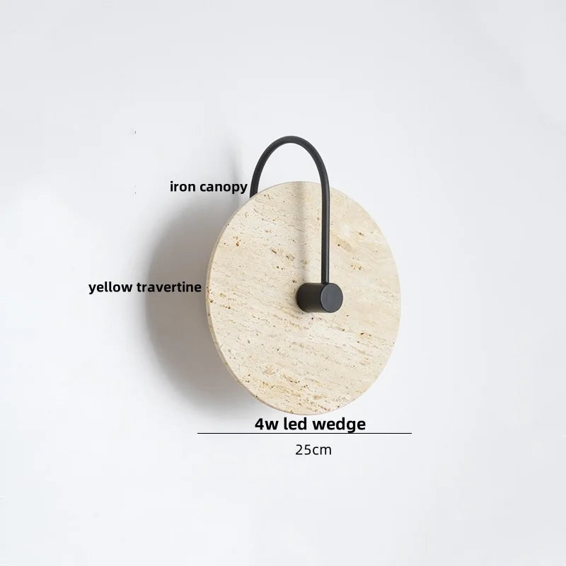 Afralia™ LED Stone Clock Wall Lamp Sconce, Modern Nordic Yellow Cave Bathroom Mirror Light