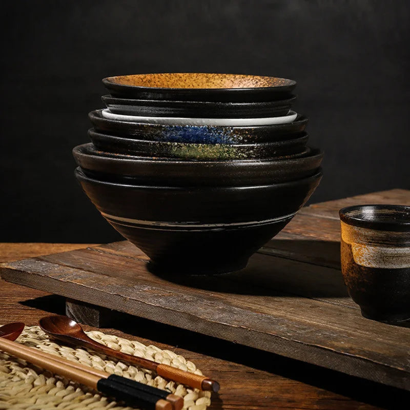 Afralia™ Ceramic Ramen Bowls - Commercial Grade Kitchen Dinnerware