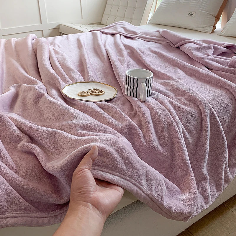 Afralia™ Coral Velvet Summer Blanket: Extra Soft, Skin-friendly, Machine Washable