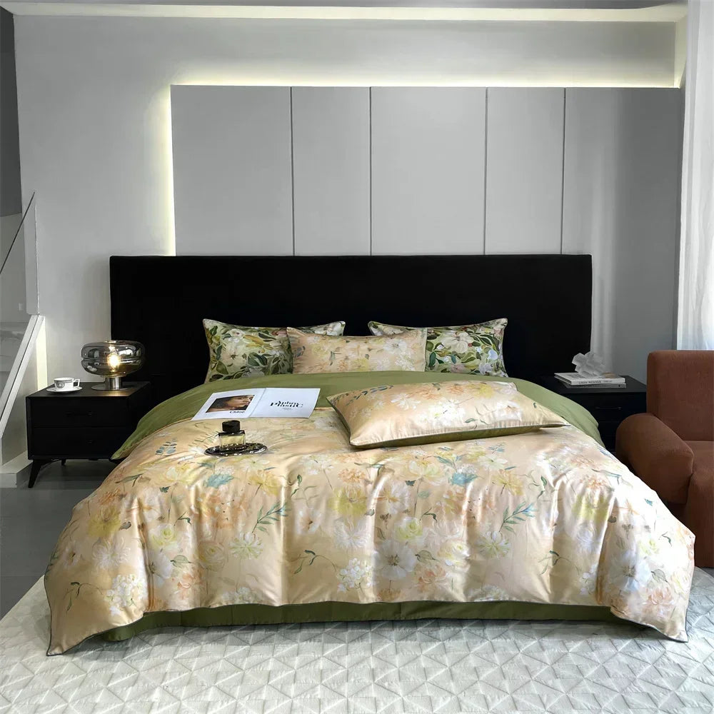 Afralia™ 1000TC Egyptian Cotton Bedding Set, Solid Color Sheets, Pillowcase, Blanket Cover, King Queen Europe Size