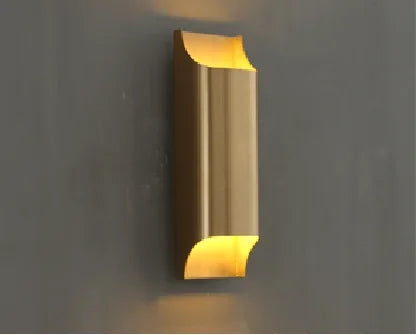 Afralia™ Modern Art Brass LED Wall Lamp for Hotel Living Room & Bedroom