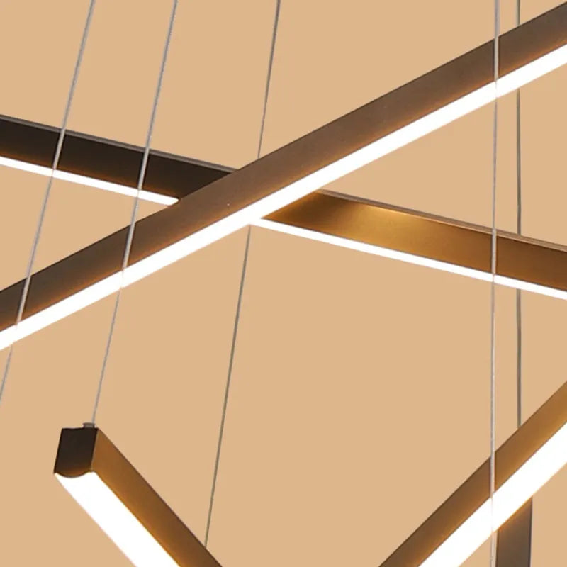 Afralia™ Black LED Stair Chandelier: Modern Ceiling Pendant Light Fixture for Hall and Living Duplex.