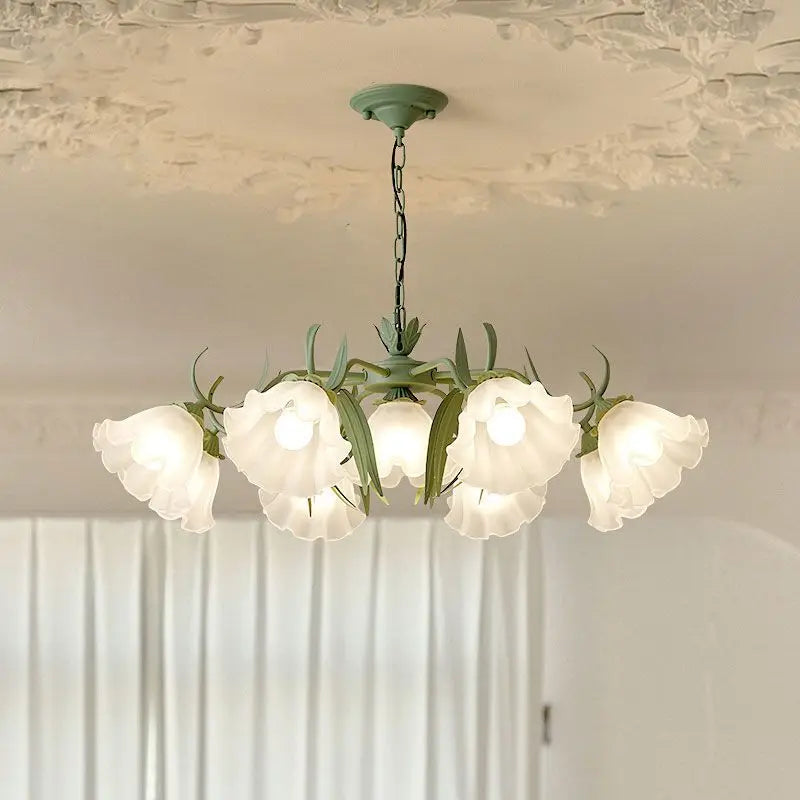 Afralia™ French Retro LED Flower Chandelier for Bedroom, Restaurant, Living Room